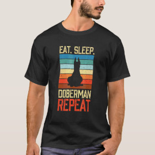 Camiseta Dormir Doberman repetir perros vintage Paw