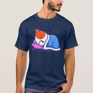 Camiseta Dormir El Gato Con La Almohada Y El Personalizado