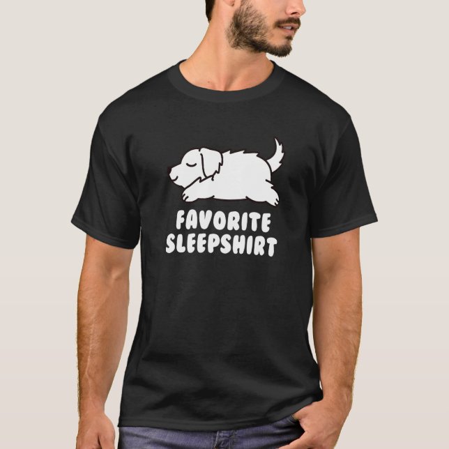 Camiseta Dormir Favorito Gran Perro Pirineo (Anverso)