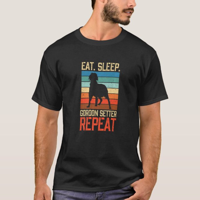 Camiseta Dormir Gordon Setter Repetir Perros De Perro Vinta (Anverso)