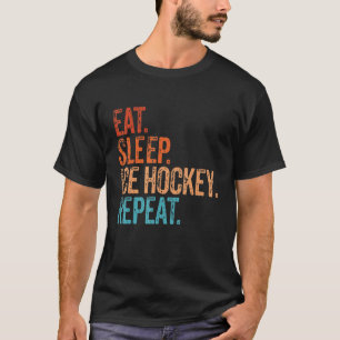 Camiseta Dormir Hockey Hielo Repetir Graciosamente Hock Hie