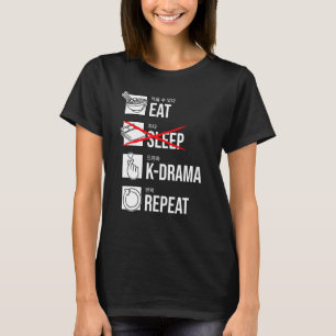 Camiseta Dormir K-Drama repetir drama coreano KDrama