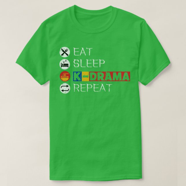 Camiseta Dormir KDrama Repetir 9 (Diseño del anverso)