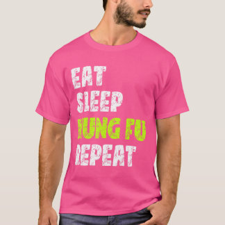 Camiseta Dormir Kung Fu Repetir el arte marcial de Kung Fu