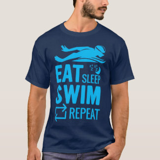 Camiseta DORMIR NADAR REPETIR Piscina Camisas Piscina Agua