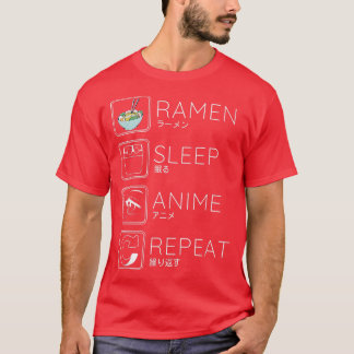Camiseta Dormir Ramen Anime Noodles Kawaii