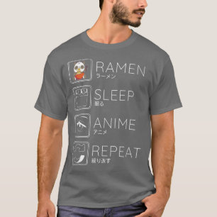 Camiseta Dormir Ramen Anime Panda Noodles Kawaii Japoneses