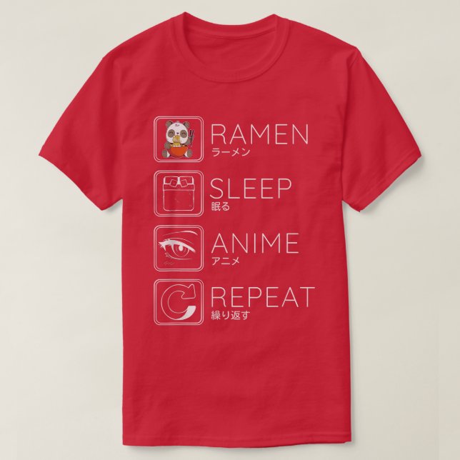 Camiseta Dormir Ramen Anime Panda Noodles Kawaii Japoneses (Diseño del anverso)