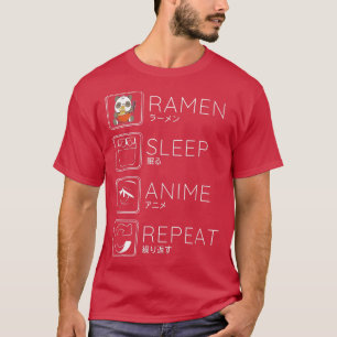 Camiseta Dormir Ramen Anime Panda Noodles Kawaii Japoneses