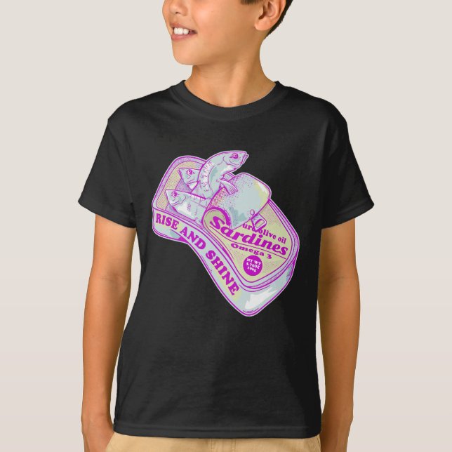 CAMISETA DORMIR SARDINAS RISE Y SHINE (Anverso)