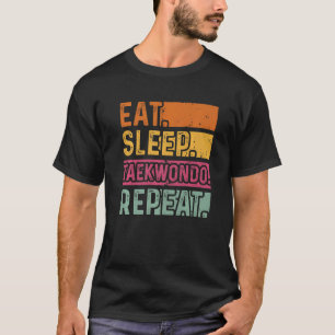 Camiseta Dormir Taekwondo Repetir el cinturón negro de Taek