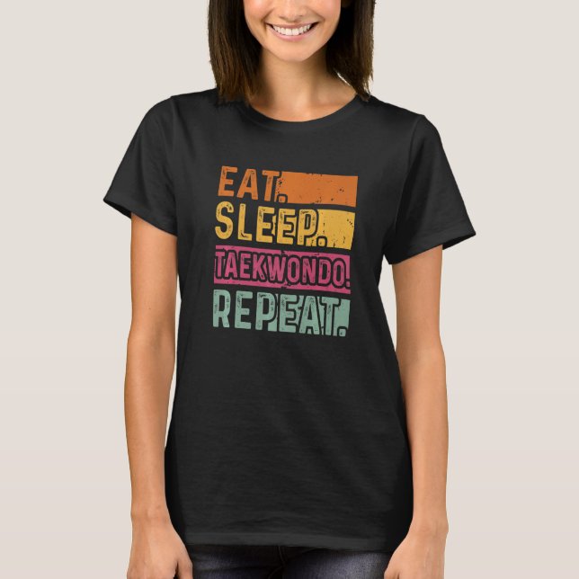 Camiseta Dormir Taekwondo Repetir el cinturón negro de Taek (Anverso)