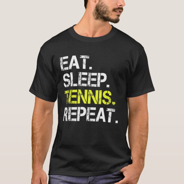 Camiseta Dormir Tenis Repito Niños Entrenador de Tenis Cump (Anverso)