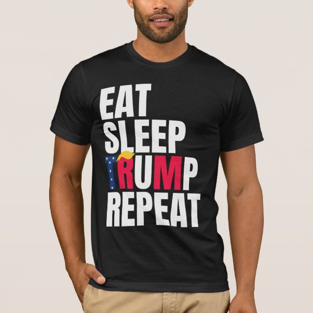 Camiseta Dormir Trump Repetir la reelección del presidente  (Anverso)