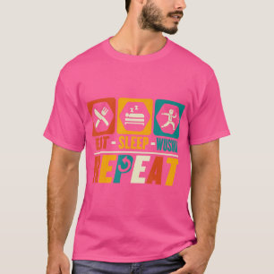 Camiseta Dormir Wushu Repetir - Gracioso arte marcial Kung