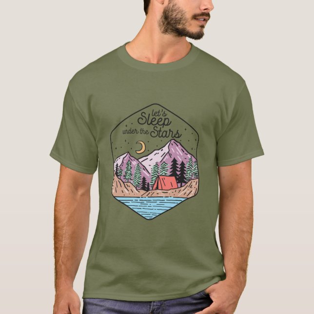 Camiseta Dormiremos Bajo El Camping De Las Estrellas (Anverso)