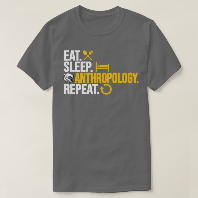 Camiseta Dormitorio Coma Antropología Repetir la antropolog (Diseño del anverso)