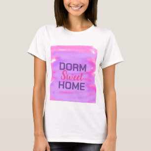 Camiseta Dormitorio dulce dormitorio texto acuarela rosa pú