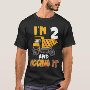 Camiseta Dos 2 años Cumpleaños Construcción Niño 2 Años 