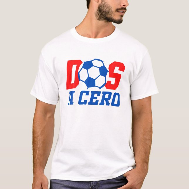 Camiseta DOS A CERO Funny Soccer Rivaling Puntaje Estados U (Anverso)