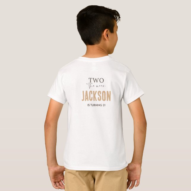 Camiseta Dos a la Luna | Decoración del 2º cumpleaños de Mo (Reverso completo)