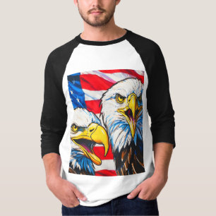 Camiseta Dos águilas hablando - bandera de EE. UU. y águila