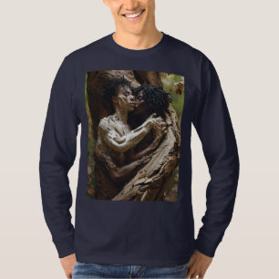 Camiseta Dos amantes: un hombre blanco, un Chica negro