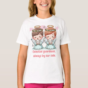 Camiseta Dos ángeles, guardianes celestiales.