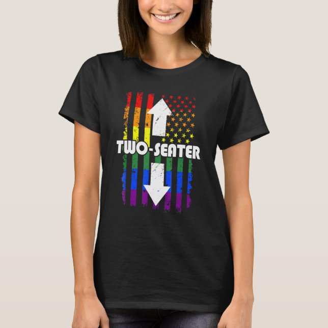 Camiseta Dos Asientos Rainbow Lgbtq Dos Asientos 2 Ue F (Anverso)