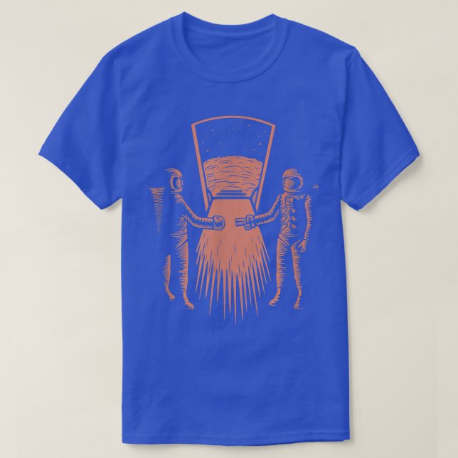 Camiseta Dos astronautas graciosos entusiastas del espacio  (Diseño del anverso)
