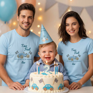 Camiseta Dos Autos de Carreras Rápidos Mamá Cumple 2 Años E