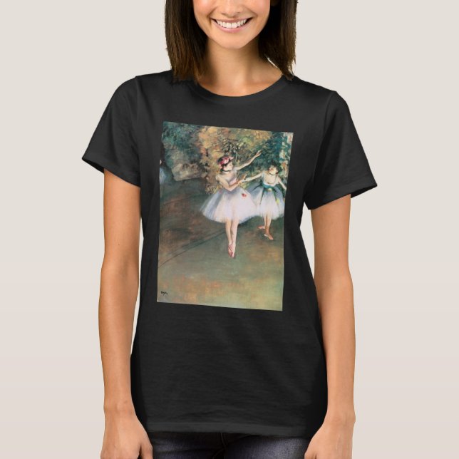 Camiseta Dos bailarinas en escena de Edgar Degas, arte vint (Anverso)