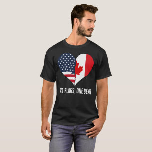 Camiseta Dos Banderas Un Latido Canadá🇨🇦 América🇺🇸