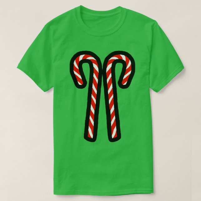 Camiseta Dos bastones de caramelo para Navidades (Diseño del anverso)