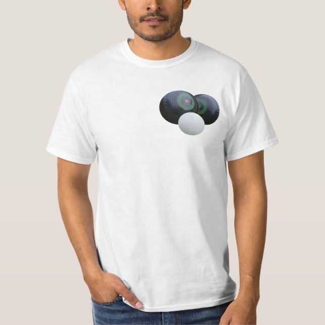 Camiseta Dos bolos de césped, (Anverso)