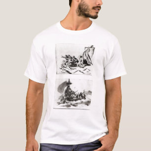 Camiseta Dos bosquejos para la balsa de la medusa, c.1819