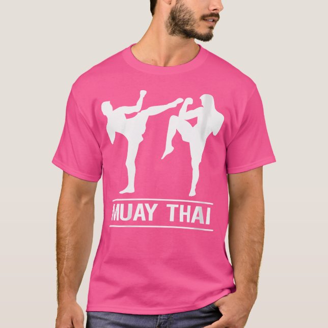 Camiseta Dos boxeadores tailandeses en Kickboxing luchan co (Anverso)
