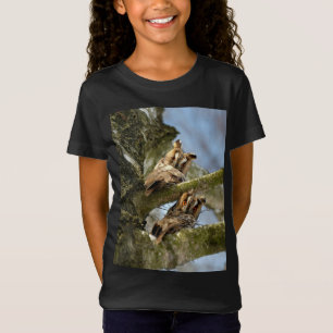 Camiseta Dos búhos en el bosque, aves, fauna
