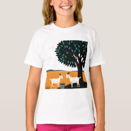 Camiseta Dos cabras debajo de un árbol