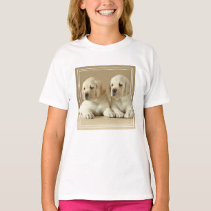 Camiseta Dos Cachorros Labrador Dorados