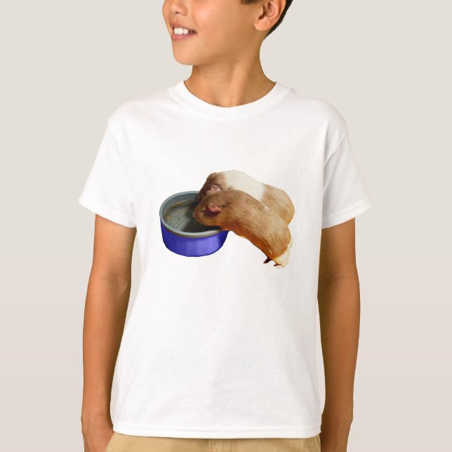 Camiseta Dos Cerdos De Guinea De Cabello Suave Marrón Y Bla (Anverso)