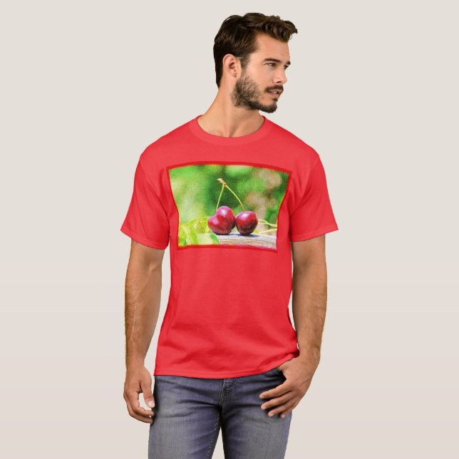 Camiseta "Dos cerezas Fruta" Foto Cute. ¡Hazte con una en Z (Anverso completo)
