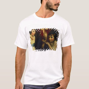 Camiseta Dos chicas, uno que juega con una máscara, detalle