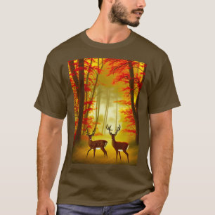 Camiseta Dos ciervos en un bosque otoñal / Woods