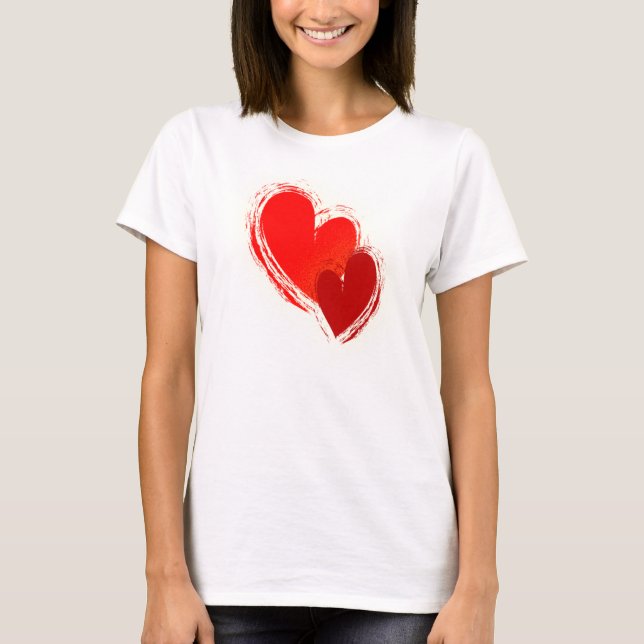 Camiseta Dos corazones enamorados (Anverso)