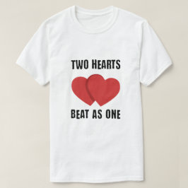 Camiseta Dos corazones golpean como una" cita romántica