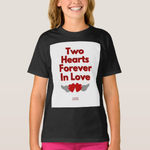 Camiseta Dos Corazones Para Siempre En El Amor Chicas Camis
