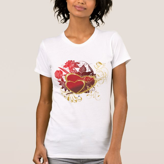 Camiseta Dos corazones rojos (Anverso)