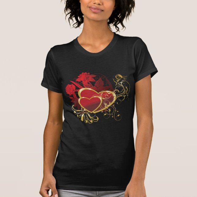 Camiseta Dos corazones rojos (Anverso)
