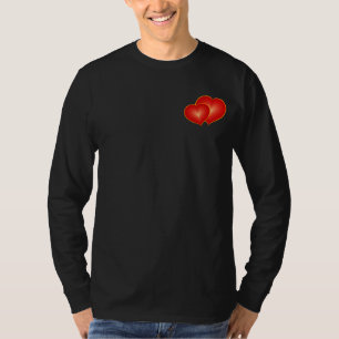 Camiseta Dos Corazones Rojos, Arte Gráfico Digital Moderno